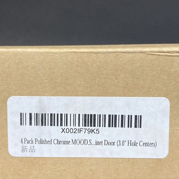 Probrico 4-Pack Polished Chrome Cabinet Door Pulls - 3.0” Hole Centers - NIB - Picture 4 of 8
